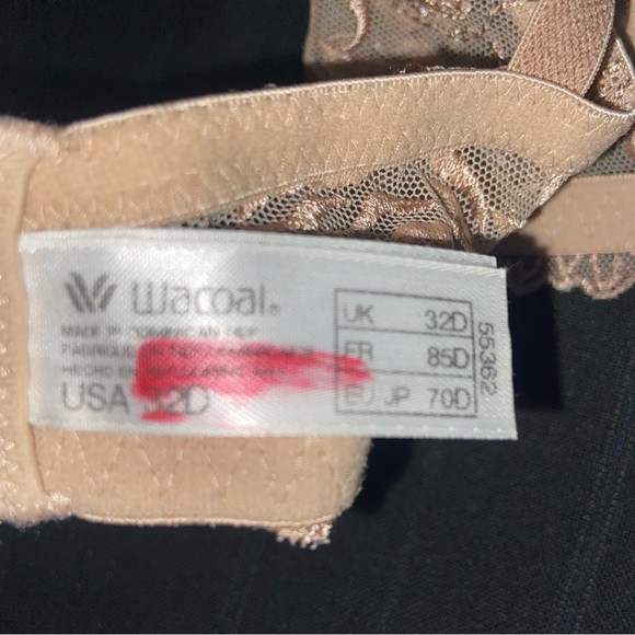 Wacoal Luxe A Rose is a Rose beige contour bra 32D #55362 lightly lined - Picture 6 of 6